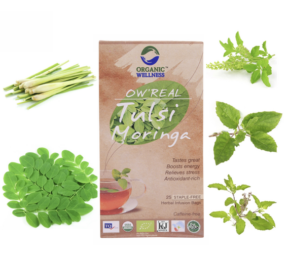 Organic Wellness Real Tulsi Moringa Lemongrass herbata indyjska odchudzanie cukier