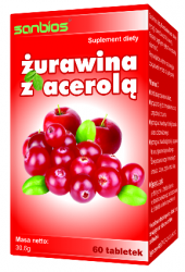 żurawina z acerola Sanbios Suplement WITALNOŚĆ, ENERGIA