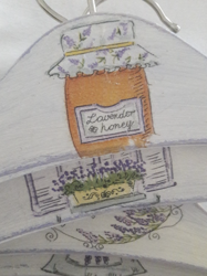 Wieszak drewniany lawenda Rękodzieło Decoupage