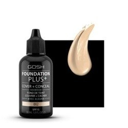 Gosh Foundation Plus 002 Ivory Podkład kryjący korygujący HIT Stewardess