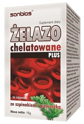 Żelazo Chelatowane Plus 30 tbl Sanbios